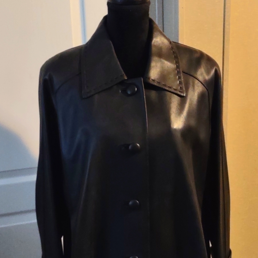 𝅺prodi Women's Genuine Leather Swing Coat Size M